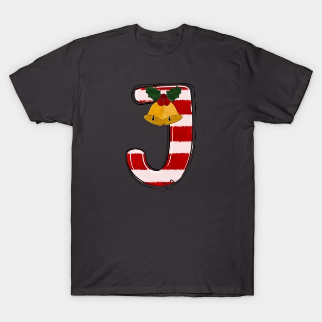 Letter J (Christmas Alphabet) T-Shirt by Pop Cult Store